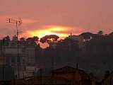 Sunset over the roofs of Rome