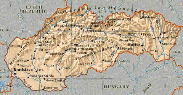 Map of  Slovakia
